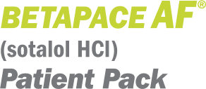 Betapace AF (sotalol HCI) Patient Pack
